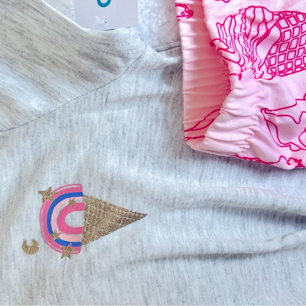 Carter’s girls pajama short/shirt set size 6 Grey/pink - Picture 2 of 4